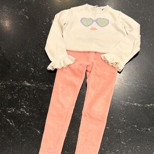 Janie and Jack Cream and Pink Kids Matching Set